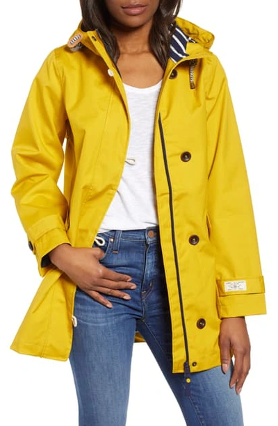 Shop Joules Coast Waterproof Hooded Jacket In Antique Gold