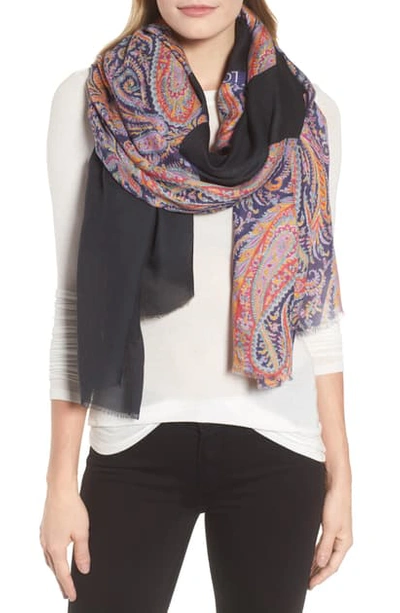 Shop Loewe Liberty Stripe Paisley Scarf In Multicolor