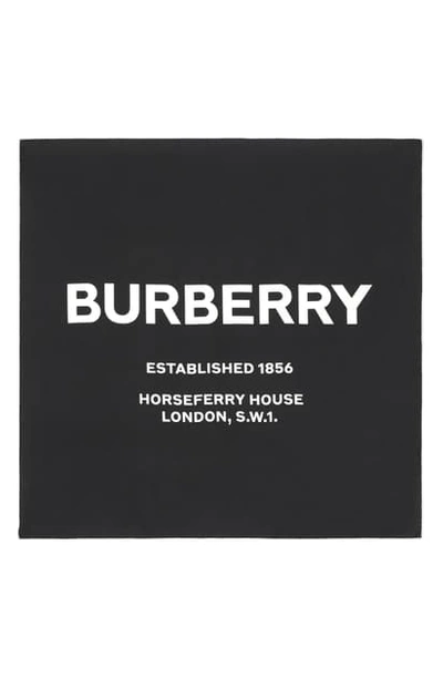 Shop Burberry Horseferry Print Square Silk Scarf In Black