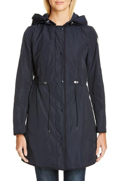 Shop Moncler Anthemis Raincoat In Navy
