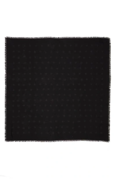 Shop Saint Laurent Large Mesh Stars Wool Shawl In Black/ Black