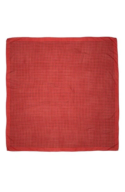 Shop Saint Laurent Star Print Wool Scarf In Red/ Black