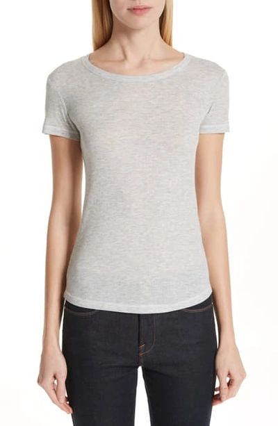 Shop Majestic Ribbed Crewneck Tee In Brume Chine