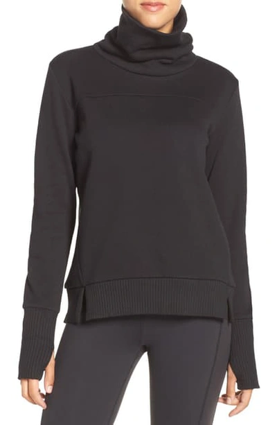 Shop Alo Yoga 'haze' Funnel Neck Sweatshirt In Black