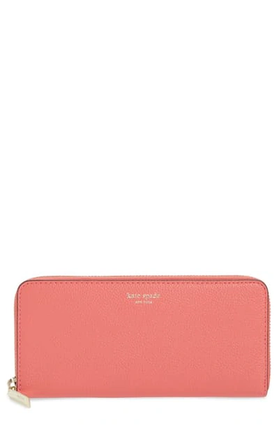 Shop Kate Spade Margaux Leather Continental Wallet In Peachy