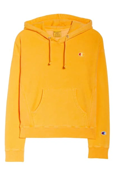 Shop Champion Garment Dyed Reverse Weave Hoodie In Cartoon Yellow