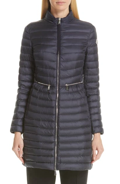 Shop Moncler Agatelon Lightweight Down Quilted Jacket In Navy