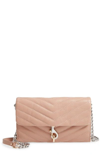 Shop Rebecca Minkoff Edie Quilted Leather Crossbody Wallet In Doe