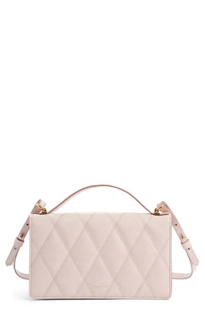 Shop Givenchy Gv3 Quilted Leather Wallet On A Chain - Pink In Pale Pink