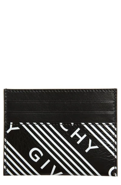 Shop Givenchy Logo Band Leather Card Case In Black