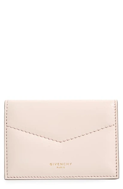 Shop Givenchy Leather Card Holder In Pale Pink