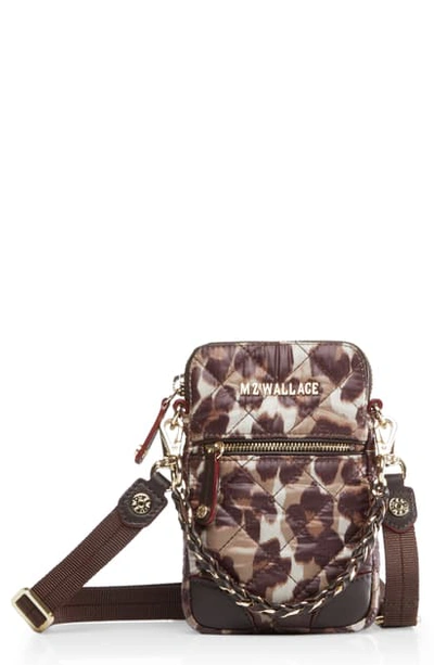 Shop Mz Wallace Micro Crosby Crossbody Bag In Leopard Print