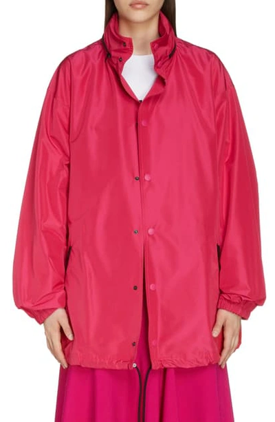 Shop Balenciaga Logo Windbreaker In Fuchsia