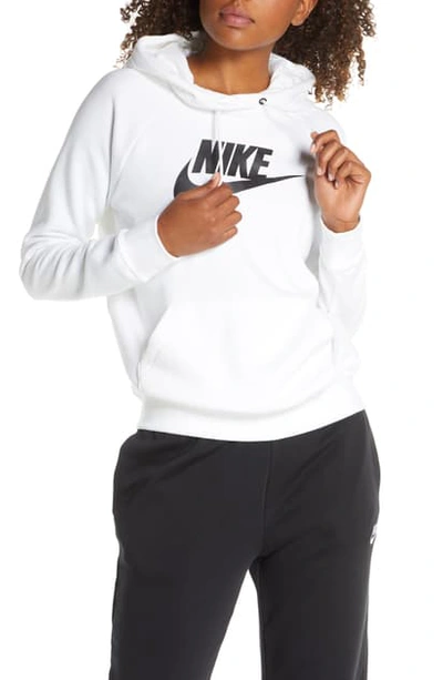 Shop Nike Sportswear Essential Pullover Hoodie In White/ Black