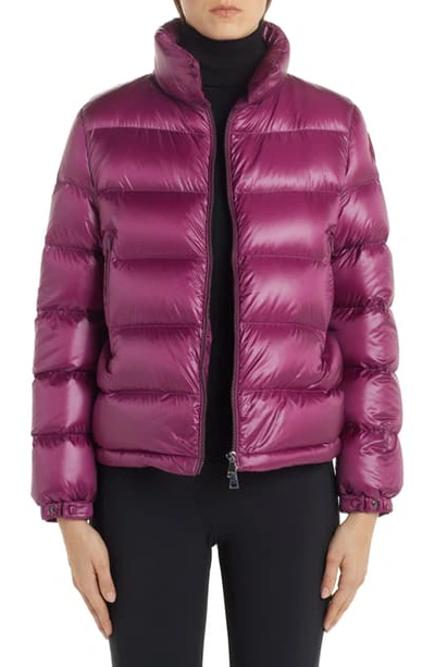 Shop Moncler Copenhague Lacquered Down Jacket In Purple