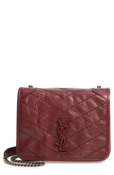 Shop Saint Laurent Niki Leather Crossbody Bag In Rouge Legion