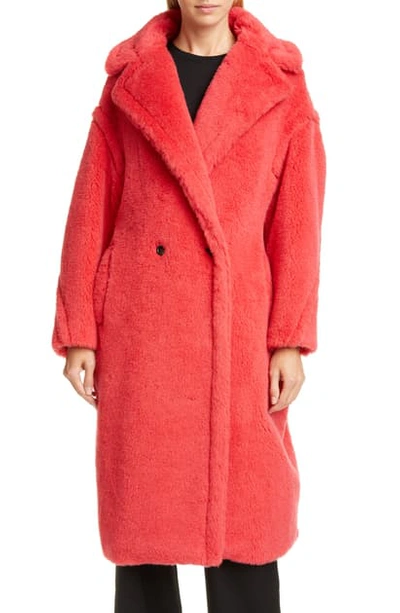 Shop Max Mara Tedgirl Faux Fur Teddy Bear Coat In Coral