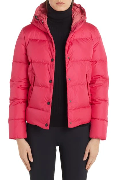 Shop Moncler Lena Hooded Down Puffer Jacket In Pink