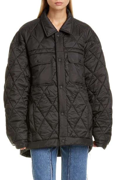 Shop Maison Margiela Quilted Matte Puffer Jacket In Black