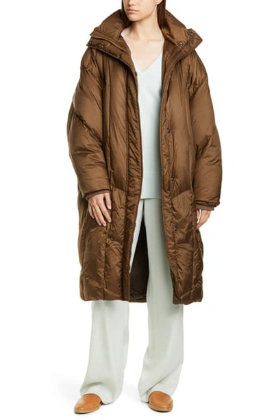 Shop Vince Quilted Puffer Coat In Mocha