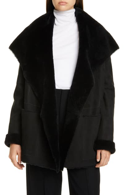 vince shearling cardi coat