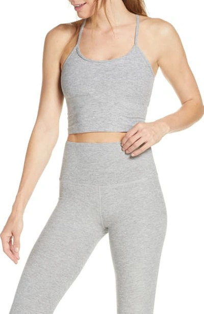 Shop Beyond Yoga Space Dye Crop Tank In Silver Mist