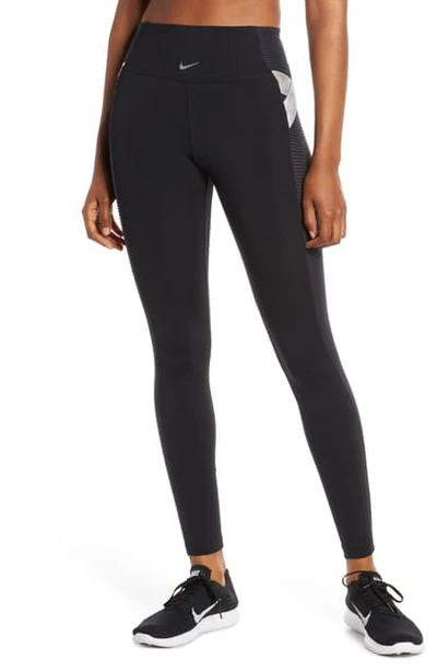 Nike Pro Aeroadapt Ribbed Stretch Leggings In Black | ModeSens