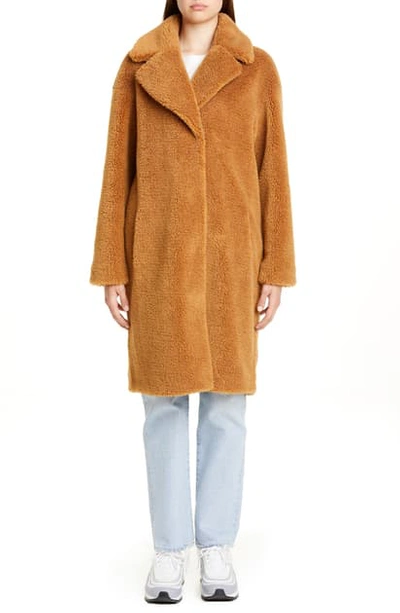 Shop Stand Studio Camille Teddy Faux Fur Cocoon Coat In Nougat