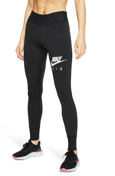 Shop Nike Air Fast Dri-fit 7/8 Tights In Black/ White