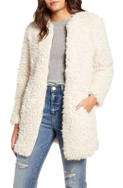 Shop Bb Dakota Soft Spot Faux Fur Coat In Tan