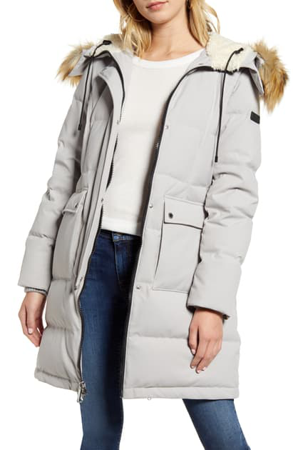 sam edelman parka jacket with faux fur hood