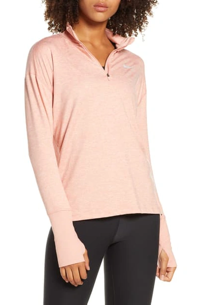 Shop Nike Element Long-sleeve Running Top In Pink Quartz/ Echo Pink/