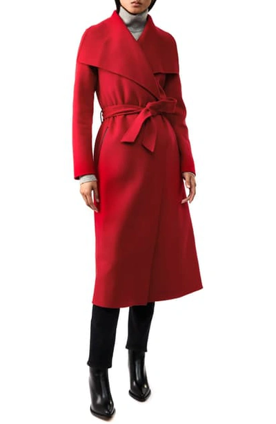 Shop Mackage Mai-r Wool Wrap Coat In Red