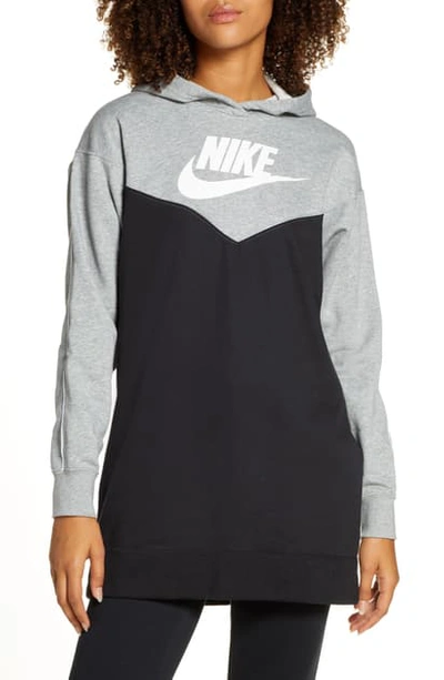 Nike Sportswear Heritage Hooded Sweatshirt Dress In Black/ Dk Grey Heather  | ModeSens