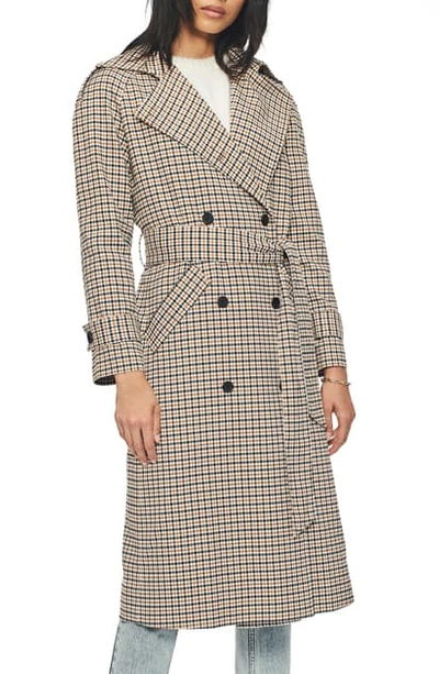 Shop Anine Bing London Plaid Trench Coat In Mustard Plaid