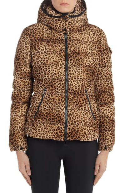 Shop Moncler Badyfur Cheetah Print Hooded Down Coat In Animal