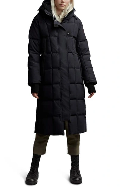 Shop Canada Goose Elmwood Longline 625 Fill Power Down Jacket In Navy