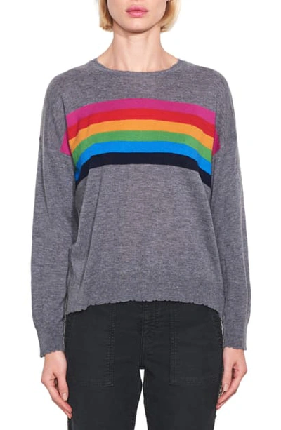Shop Sundry Rainbow Stripe Wool & Cashmere Sweater In Charcoal