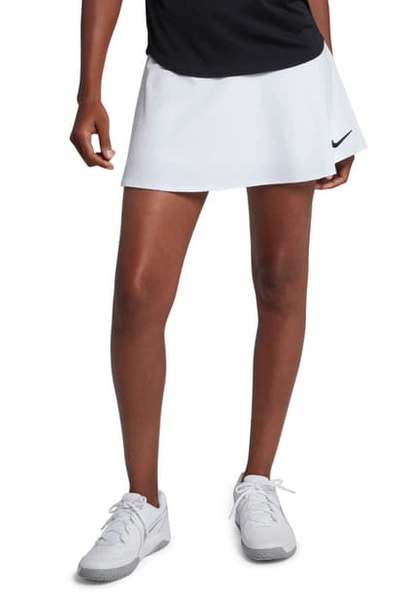 Shop Nike Court Dri-fit Tennis Skirt In White/ Black/ Black
