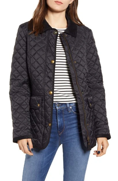Shop Joules Newdale Quilted Coat In Black