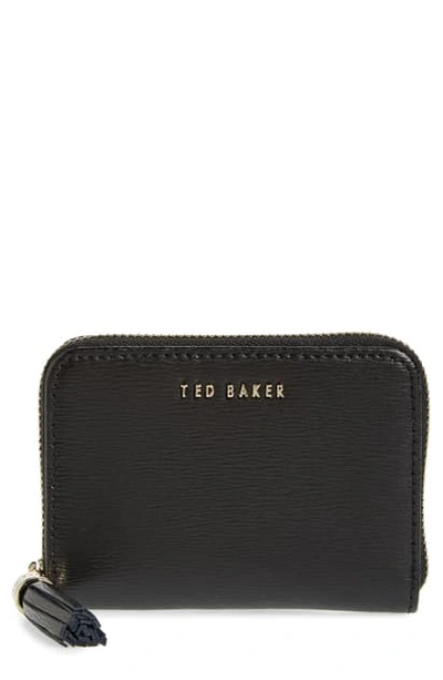 Shop Ted Baker Belaah Zip Around Leather Wallet In Black