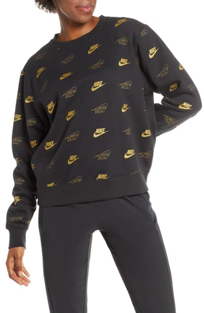 Shop Nike W Sportswear Graphic Sweatshirt In Black/ Black