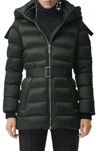 Shop Burberry Limehouse Quilted Down Puffer Coat In Dark Racing Green