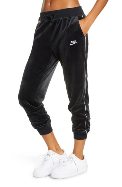 Nike Women's Sportswear Velour Heritage Joggers In Black/white | ModeSens