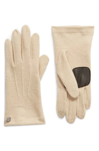 Shop Echo Wool & Cashmere Blend Water Repellent Touchscreen Gloves In Oatmeal