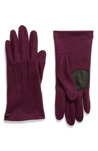Shop Echo Wool & Cashmere Blend Water Repellent Touchscreen Gloves In Pickled Beet