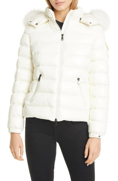 Shop Moncler Badyfur Quilted Down Puffer Jacket With Removable Genuine Fox Fur Trim In White