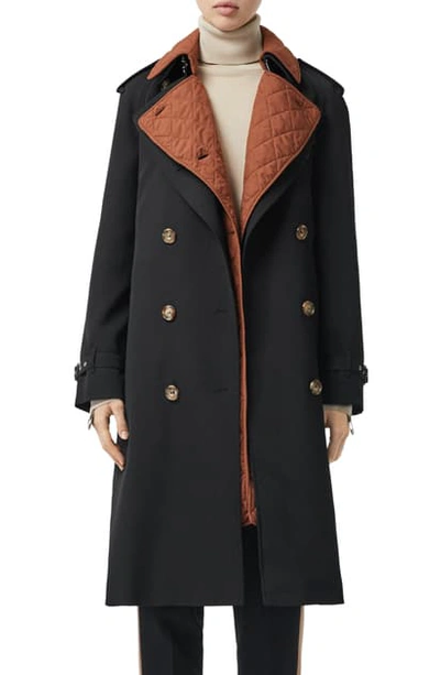 Shop Burberry 3-in-1 Trench Coat With Quilted Liner In Black