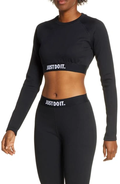 Shop Nike Sportswear Jdi Rib Crop Top In Black
