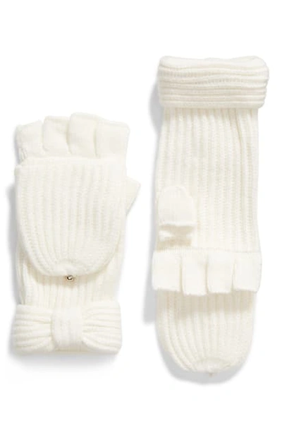 Shop Kate Spade Solid Bow Pop Top Gloves In Cream